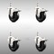 Service Caster 4 Inch 316SS Soft Rubber Wheel Swivel 1/2 Inch Threaded Stem Caster Set Lock Brake SCC-SS316TSTTL20S414-SRS-121315-4 - alternate 1